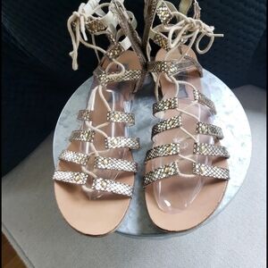 Stylish Tan and Gold Women's Sandals